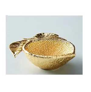 Mini bol créatif en laiton doré en forme de citron, texturé, pour fruits, bijoux ou comme petit plateau pour clés, organisateur de comptoir - Product Image 1