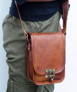 Bolso cruzado de cuero de cabra para teléfono móvil para hombres y mujeres, bolsos de hombro de moda multifuncionales de cuero de grano completo de estilo Vintage - Product Image 4