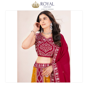 La mejor oferta en Lehenga Choli de diseño llamativo y calidad estándar, hecho de seda con lentejuelas y bordados con hilo. - Product Image 5