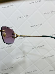 Gafas de sol de lujo sin montura plateadas con incrustaciones de moissanita, estilo HipHop, para hombre y mujer - Product Image 5