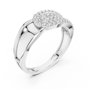 Bague de luxe en alliage pavé de moissanite |   Bague de mariage et bague statement plaquée or 14 carats pour homme, design de créateur - Product Image 2