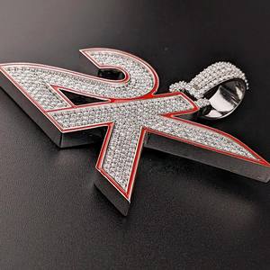 Colgante de Letra Personalizado Estilo Hip Hop con Moissanita VVS de Corte Brillante Redondo, Certificado IGI, Base Plateada para Moda - Product Image 5