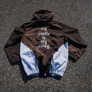 Custom Lightweight Polyester Hooded Windbreaker Fitness <b>Jacket</b> Full Zip up Casual Outdoor Summer Wear Short Set Men Women - Product Image 4