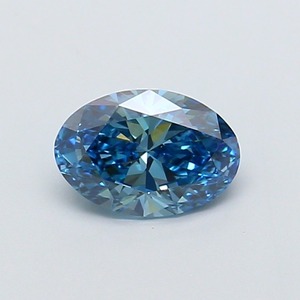 Diamant ovale bleu vif fantaisie de 1,00 carat, cultivé en laboratoire, certifié IGI, VS1, polissage excellent, pierre précieuse synthétique CVD pour bijoux fins - Product Image 1