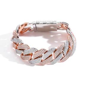 Pulsera de tenis de lujo con diamantes de moissanita estilo hip hop, suministro directo de fábrica, pulsera brillante con incrustaciones para hombres y mujeres, adecuada para ambos. - Product Image 2