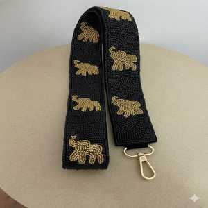 Handmade Embroidered Cotton Bag Strap Red <b>Elephant</b> Pattern Textile Accessory Rectangular Shape Craft <b>Decoration</b> - Product Image 3