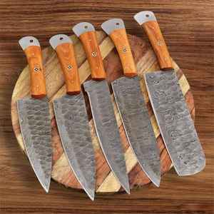 Juego de Cuchillos de Cocina Profesionales de Acero de Damasco Hechos a Mano, con Estuche de Cuero, Venta al Por Mayor - Product Image 4