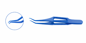 Pinzas Colibri de Titanio Azul de Alta Calidad, Instrumento Quirúrgico Oftálmico para Agarrar Tejido Corneal con Precisión y Control - Product Image 2
