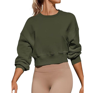 Sudadera Corta Bordada de Alta Calidad para Mujer, Estilo Urbano, Personalizable, Nueva Moda Casual Otoño Invierno, Color Sólido, Venta al Por Mayor 2026 - Product Image 5