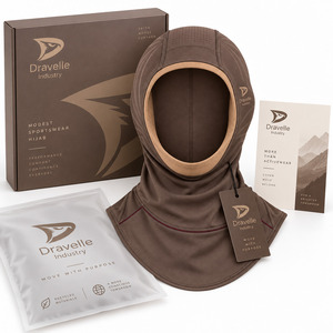 Pañuelo deportivo ajustado para gimnasio, diseño esculpido Cocoa Camel Face Frame, transpirable, modesto, para correr, hiyab atlético - Product Image 4