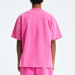 T-shirt court pour homme, surdimensionné, personnalisé, de haute qualité, en polyester/coton, décontracté, respirant, grande taille, effet délavé, imprimé, épais - Product Image 6