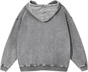 En gros, Survêtement Automne ODM Vert Olive Délavé à l'Acide, Coupe Oversize, Style Vintage, Pull en Molleton de Coton Épais, Unisexe, Style Urbain - Product Image 5
