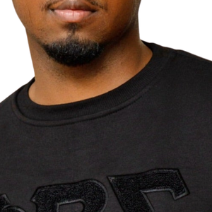 Sweat-shirt en chenille noir Phi Beta Sigma pour homme, col rond, lettres grecques, pull de fraternité haut de gamme, broderie tonale, coupe classique - Product Image 2