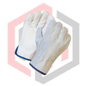 Guantes de Trabajo de Cuero Dividido para Conductor, Combinación de Piel y Cuero Dividido en la Parte Posterior, Antideslizantes, Resistentes a Desgarros, Transpirables, Sin Silicona, Anticorte - Product Image 3