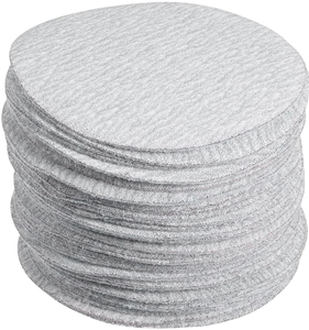 Disque abrasif rond 5 pouces 6 pouces en oxyde d'aluminium pour ponçage à sec, outils de finition de peinture automobile - Product Image 1