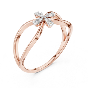 Anillo de Oro Rosa de 14K con Diamante Cultivado en Laboratorio para Mujer |   Anillo para Uso Diario |   Diamante Cultivado Nuevo - Product Image 2