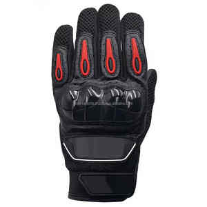 Gants de course de moto élégants à doigts entiers avec logo personnalisé Impression couleur unie en cuir de haute qualité - Product Image 2