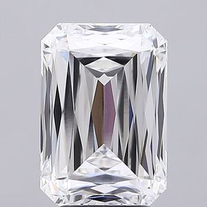 Bague de fiançailles Ashoka Cut avec diamant de laboratoire de 5,05 carats, taille émeraude, couleur Fancy Vivid, pureté E VVS2, certifiée IGI, finition polie, symétrie D - Product Image 1
