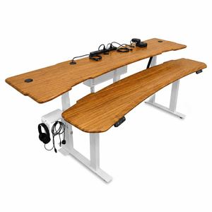 Modern DIY Dual Motor Convertible Freestanding Standing Office Desk Steel Frame Extendable Wooden <b>Workstation</b> for Home Office - Product Image 3