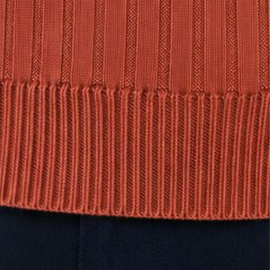 Pull polo en maille côtelée terracotta à manches longues, col boutonné, décontracté, doux et chaud pour l'hiver, personnalisable avec logo, mode premium pour homme - Product Image 4