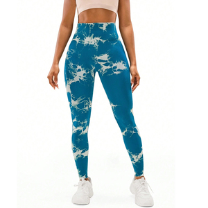 Custom Made Good Supplier OEM ODM Service Blue White Print Latest Design Highest Quality Women Leggings For Wholesale Price - Product Image 1