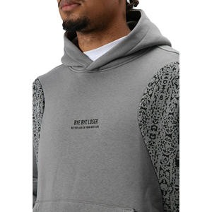 Sweat à capuche lourd en molleton 100 % coton pour homme, coupe décontractée, avec manches imprimées, idéal pour l'hiver, personnalisable, style streetwear - Product Image 4