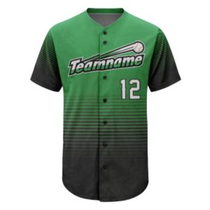 Camiseta de Béisbol Verde Personalizada con Diseño en Degradado, Número de Jugador y Colores del Equipo Personalizados para Ropa Deportiva y Uniformes Masculinos - Product Image 2