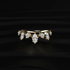 Bagues empilables pour femmes, couleur D-E, clarté VVS-VS, certifiées IGI, taille marquise et ronde, Forever Shine, diamant de laboratoire, cadeau. - Product Image 1