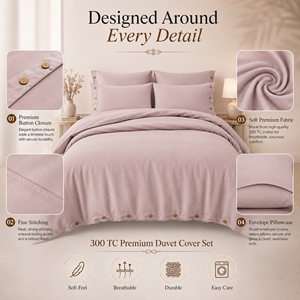 Premium Quality 300 Thread Count Cotton Duvet Cover <b>Set</b> for Hotels Homes Guest Rooms and Luxury <b>Bedding</b> Collections - Product Image 6