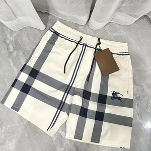 Men Casual Checkered Nonwoven 100% Cotton Canvas Mid Elastic Waist Drawstring Quick Dry OEM Service Customized Colors <b>Shorts</b> - Product Image 4