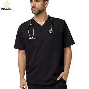 เสื้อสครับคอวีสำหรับผู้ชาย |   ผ้าสี่ทิศทางยืดได้ ป้องกันรอยยับ ทนต่อการซีดจาง |   เสื้อสครับผ้าฝ้ายตุรกีสำหรับบุคลากรทางการแพทย์ - Product Image 1