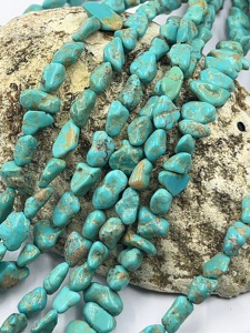 Perles de turquoise naturelle d'Arizona, lisses, en forme de pépites, 10-15 mm, environ 14 pouces de long, perles de pierre irrégulières en vrac pour la vente en gros de bijoux en Chine - Product Image 4