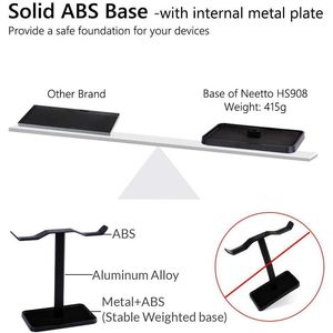 Soporte para Auriculares Neetto HS908, de Aleación de Aluminio y Metal, Cargador y Soporte para Auriculares de Juego, para Escritorio - Product Image 3