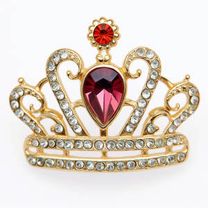 Broche de Corona de Metal con Cristales y Pedrería Plateados, Personalizados con Serigrafía, para Regalos y Souvenirs - Product Image 6