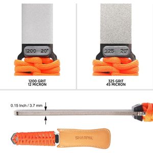 Pietra per affilare a doppia grana 181N con diamante, grana grossa 325/grana extra fine 1200, affilacoltelli per attrezzi da giardino con stropp in pelle - Product Image 1