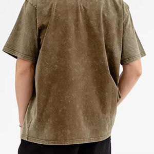 เสื้อยืดสตรีทแวร์ลายกราฟิกแบบฟอกสี ไซส์ใหญ่ เสื้อผ้าผู้ชาย เสื้อยืดคอกลมผู้ชาย ฟิตเนส วินเทจ โอเวอร์ไซส์ - Product Image 4