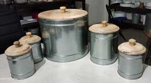 Wooden Lid Storage Container Stainless Steel Spice <b>Box</b> Set Round <b>Herb</b> Container Kit with Wooden Covers Kitchen Storage - Product Image 2