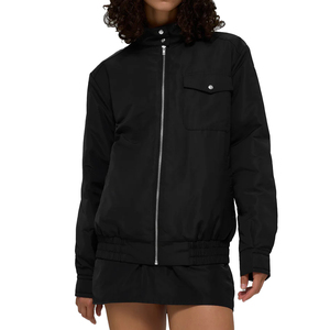 Trendy Women's Oversized Bomber Jacket Lightweight Zip Up Streetwear Coat Relaxed Fit Fashion custom Outerwear OEM manufacturer - Product Image 1