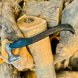 Viking <b>Axe</b> Industrial Grade Handcrafted Nordic Style Wooden Handle Traditional Design for <b>Camping</b> Outdoor Use Collection Display - Product Image 3