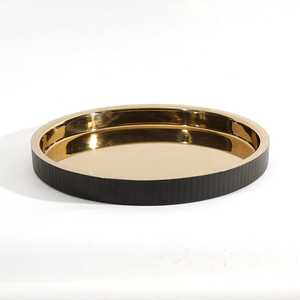Plateau de service en métal de luxe, assiette décorative haut de gamme pour la maison, la cuisine, le restaurant, l'hôtel, les mariages et les fêtes - Product Image 3