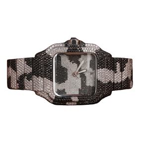 Montre squelette de luxe pour hommes montre Moissanite noire conception glacée mouvement automatique étanche acier inoxydable 904L - Product Image 4