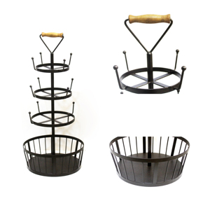 Metal Coffee <b>Mug</b> Holder Stand with 12 Hooks, 3-Tier Cup Drying Rack, Countertop <b>Mug</b> <b>Tree</b> Organizer with Storage Basket - Product Image 3