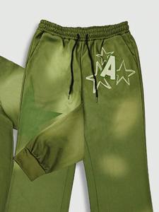 High Quality Custom Logo Heavyweight Vintage Acid Washed <b>Hoodies</b> and Sweatpants Men Tracksuit - Product Image 5