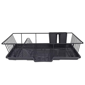 Premium quality ironic black coated metal dish <b>rack</b> for modern <b>kitchen</b> organization & countertop - Product Image 2