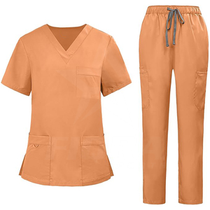 OEM Eco-Friendly Unisex <b>Scrub</b> Sets Canvas Nurse Hospital Uniforms Medical Work <b>Scrub</b> Set Short Sleeve Women <b>Scrub</b> Set Top - Product Image 2