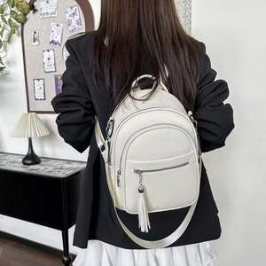 Mochila de Mujer de PU de Color Sólido, Moderna, con una Sola Correa y Múltiples Compartimentos para Viajes, Compras y Desplazamientos Diarios - Product Image 1