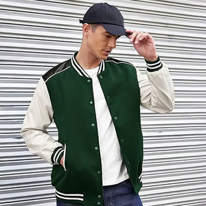 Factory Rate Custom Color Versity <b>Jackets</b> Canvas <b>Men's</b> V-Neck Collar High Manufacturer Oem Service Versity <b>Jackets</b> For <b>Men</b> - Product Image 5