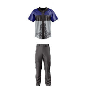 Conjunto de Uniforme de Béisbol Unisex, Sublimado, Manga Corta, Transpirable, de Poliéster, Cintura Elástica, Nombre del Equipo Personalizado - Product Image 1