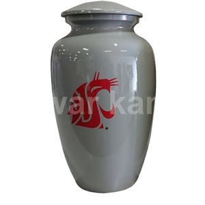 โลโก้ WSU พิมพ์โกศเพลิงศพผู้ใหญ่สีเทาคลาสสิกสําหรับเถ้า โกศเพลิงศพโลหะแข็งสําหรับเถ้า - Product Image 1