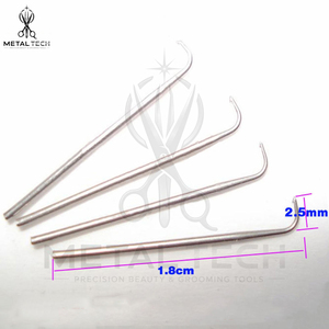 Juego de 3 agujas de ventilación con mango de latón y microganchos de acero, herramienta profesional para la fabricación de pelucas de encaje y postizos frontales. - Product Image 4